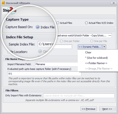 Advanced document import using csv index file Advanced Import