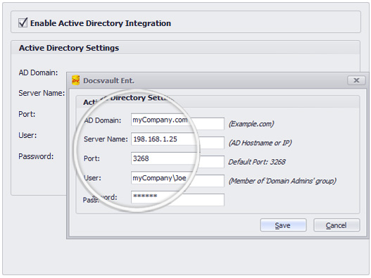 Active Directory Integration DMS