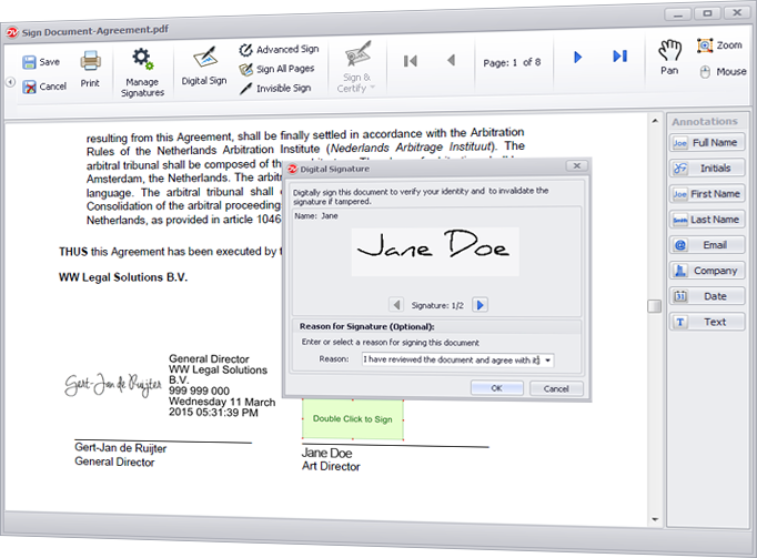 Digital Signatures and Validation Trust tool