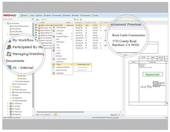 Document Management Web Access